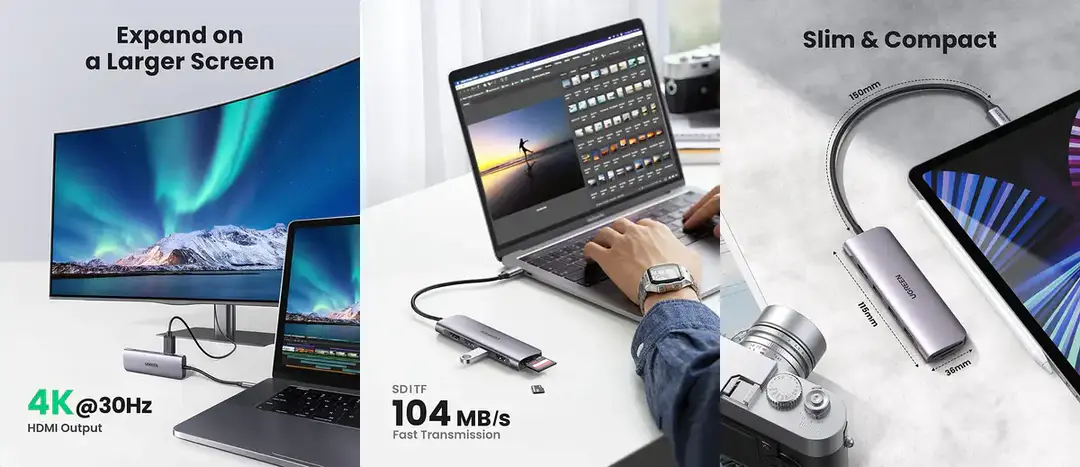 Ugreen Cm511 6 In1 Usb C Usb Multifunction Hub A Ugreen Cm511 6 In1 Usb C Usb Multifunction Hub A